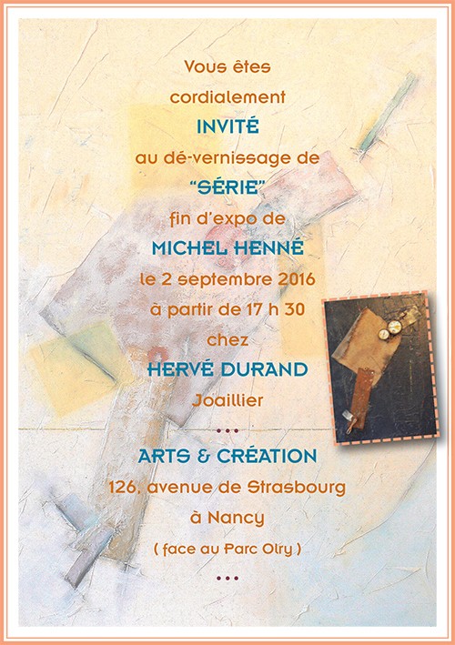 Michel Henné, dé-vernissage du 2 septembre 2016 Illustrations